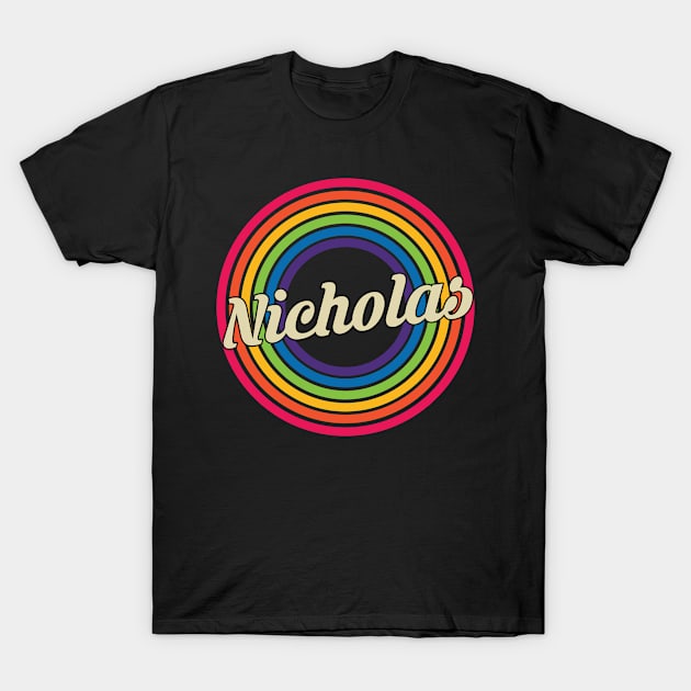 Nicholas - Retro Rainbow Style T-Shirt by MaydenArt